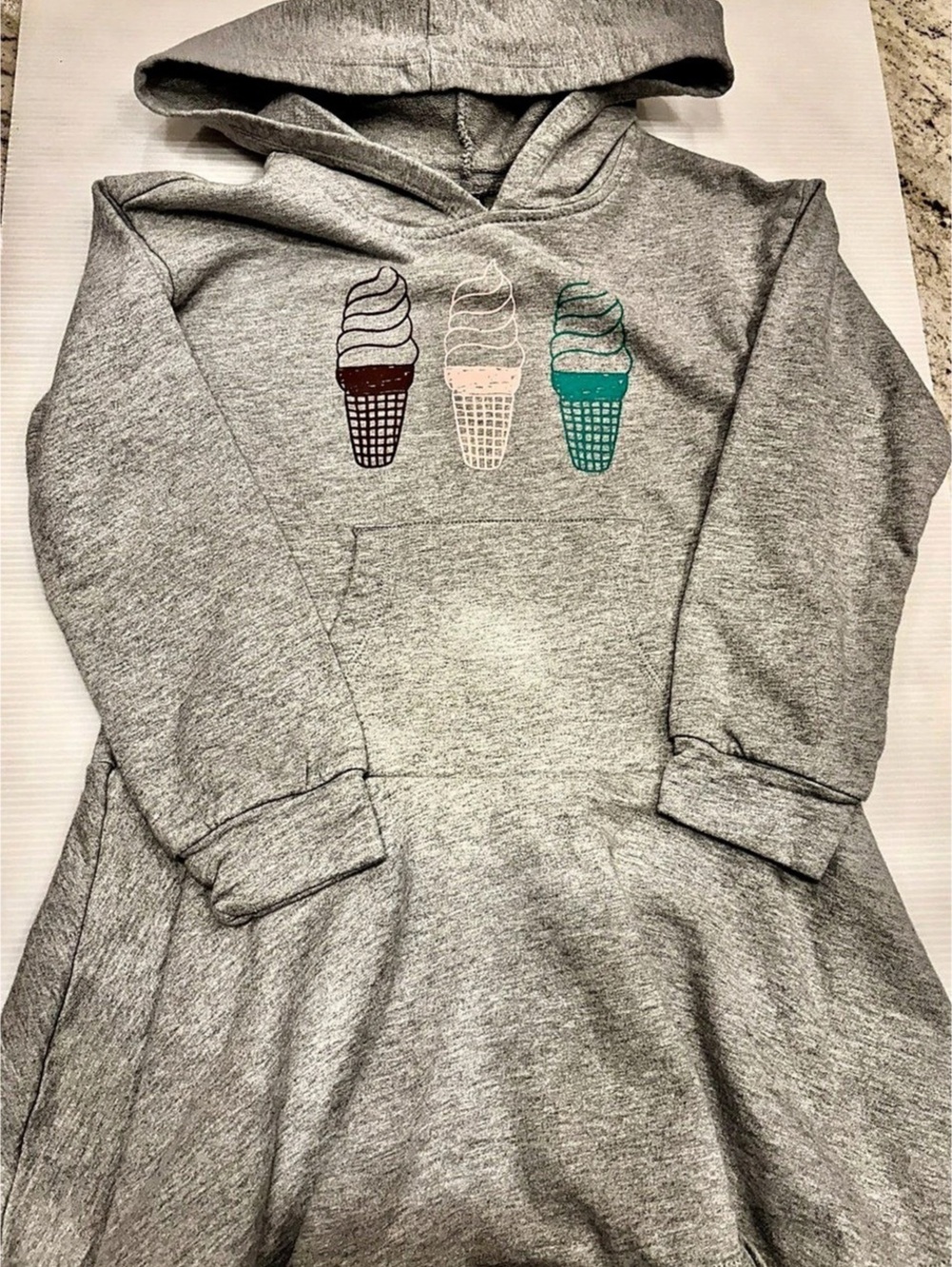 Tea Collection Girls' Gray Hooded Dress Size 6